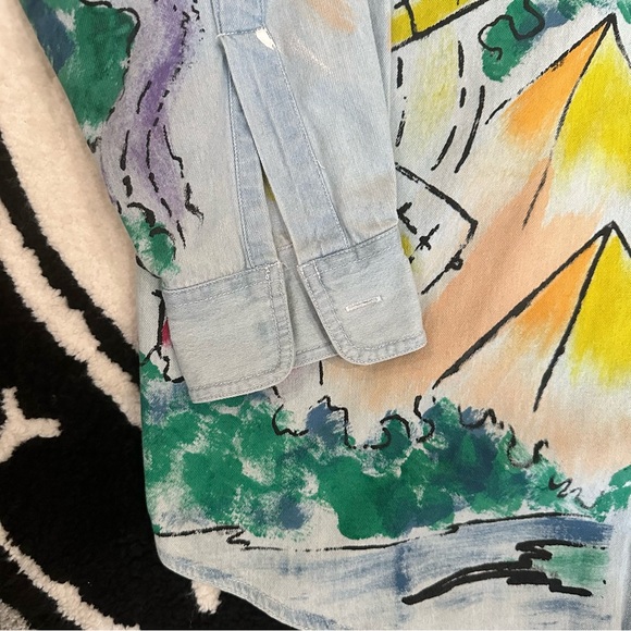 Vintage Kolorway Hand Painted Oversized Denim Button Down - Picture 8 of 8